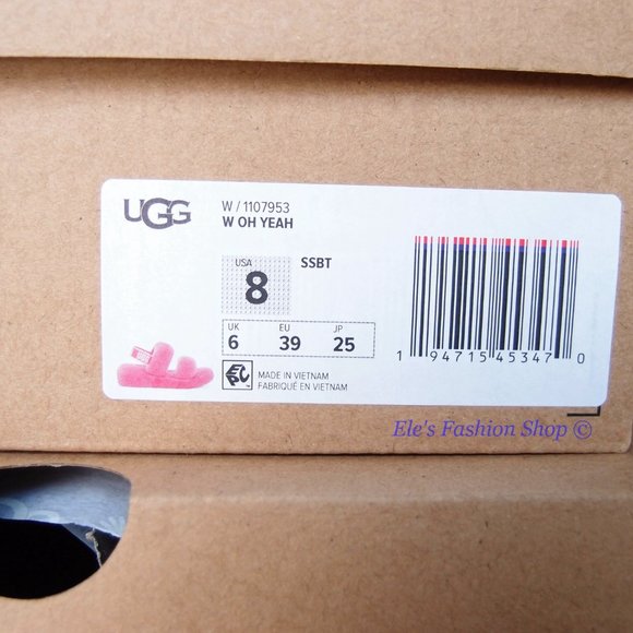 NIB UGG Australia Oh Yeah Sheepskin Slide Sorbet Pink US 8 AUTHENTIC - Picture 2 of 14